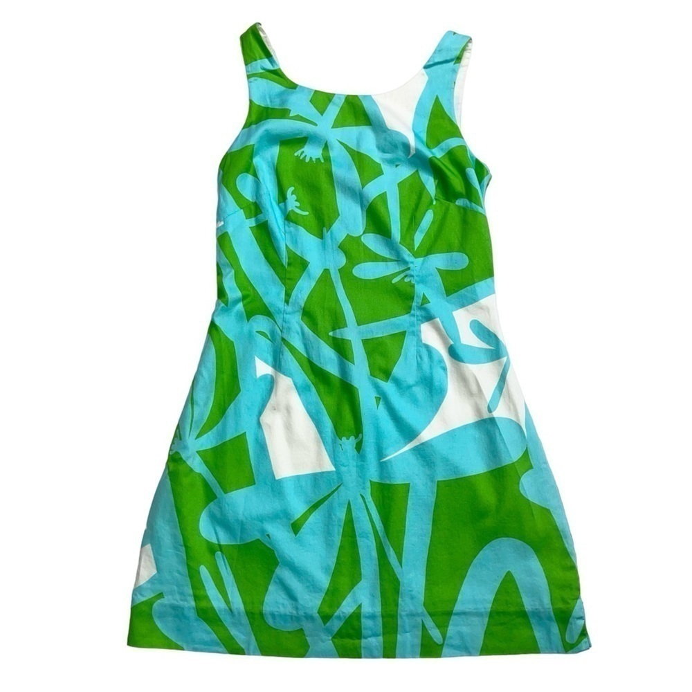 Lily Pulitzer Green & Blue Dragonfly Sleeveless Mini Dress US 4